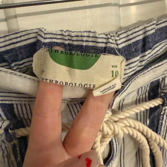 Anthropologie Seashore Striped Linen Blend Tapered Pants 31960 - Picture 13 of 16